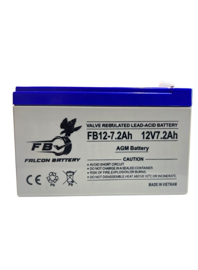 12V 7.2Ah Sealed Lead Acid Battery AGM VRLA – Rechargeable Backup Power Battery - Image 2